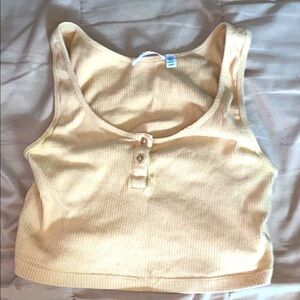 Cloth & Stone Yellow Crop Top